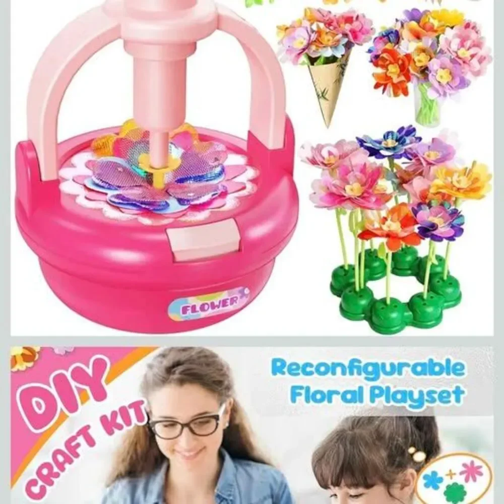 Fabric Flower Bouquets Toys, DIY Flower Making Kit for Kids Brand New